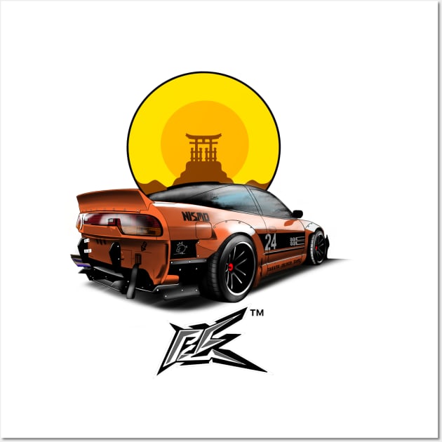 240SX nismo silvia s13 pandem orange Wall Art by naquash